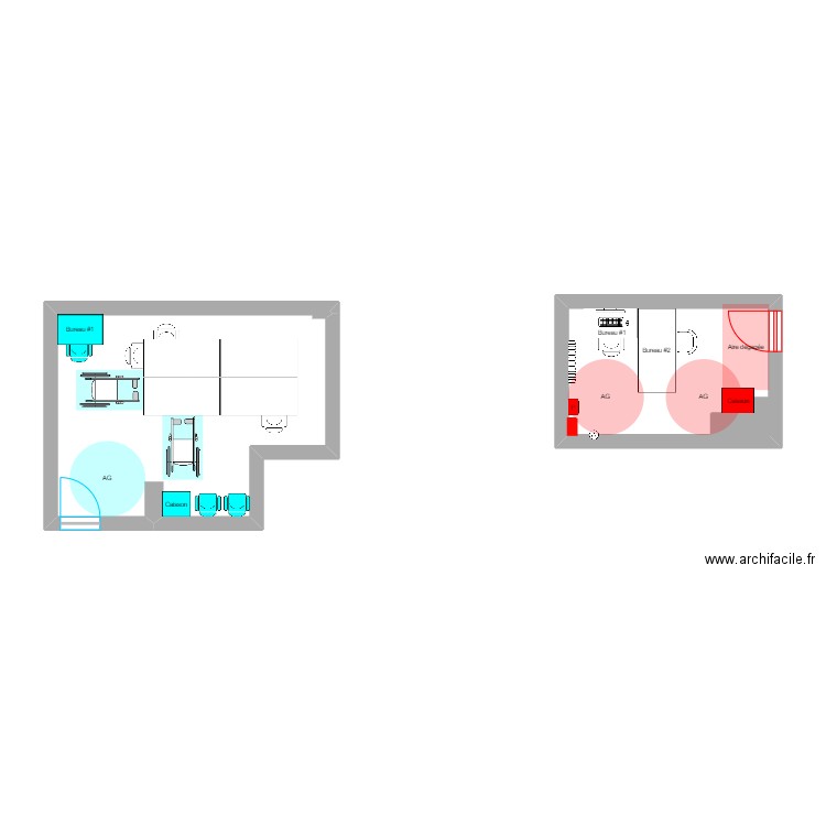 Salle de réunion (local-1422). Plan de 2 pièces et 29 m2
