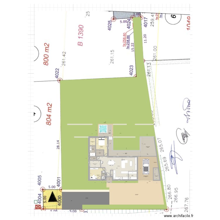 Chanoz Chatenay L. Plan de 13 pièces et 93 m2