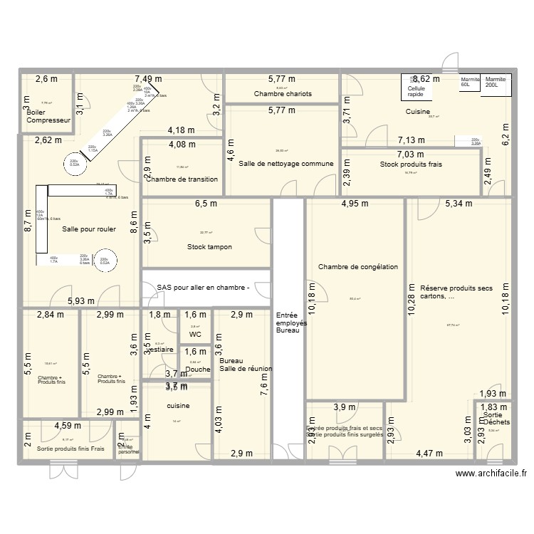 chafette. Plan de 20 pièces et 431 m2