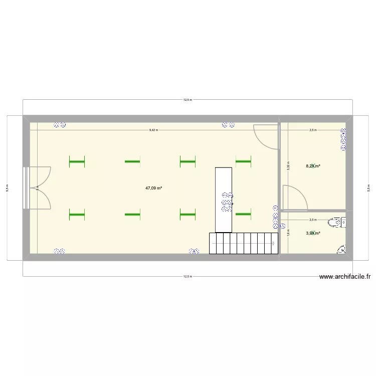 La clinique du mobile. Plan de 6 pièces et 121 m² La clinique du mobile. Plan de 6 pièces et 121 m²
