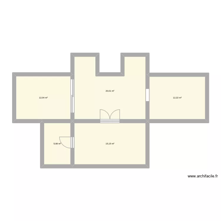 Plan En U Test. Plan de 5  et 65 m²