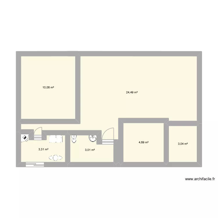 Royal Hainaut. Plan de 6  et 49 m²