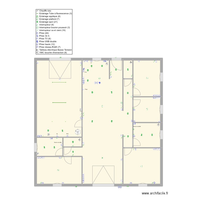 Florence. Plan de 20 pièces et 363 m2