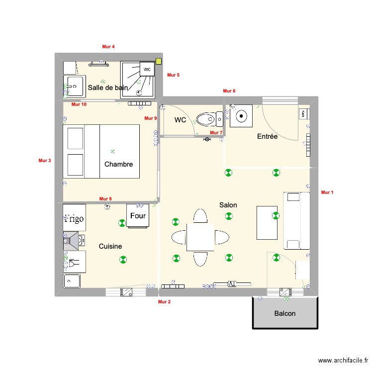 Appt Fred - Plan 1 - principal - 2023-12-23-16h58. Plan de 7 pièces et 34 m2