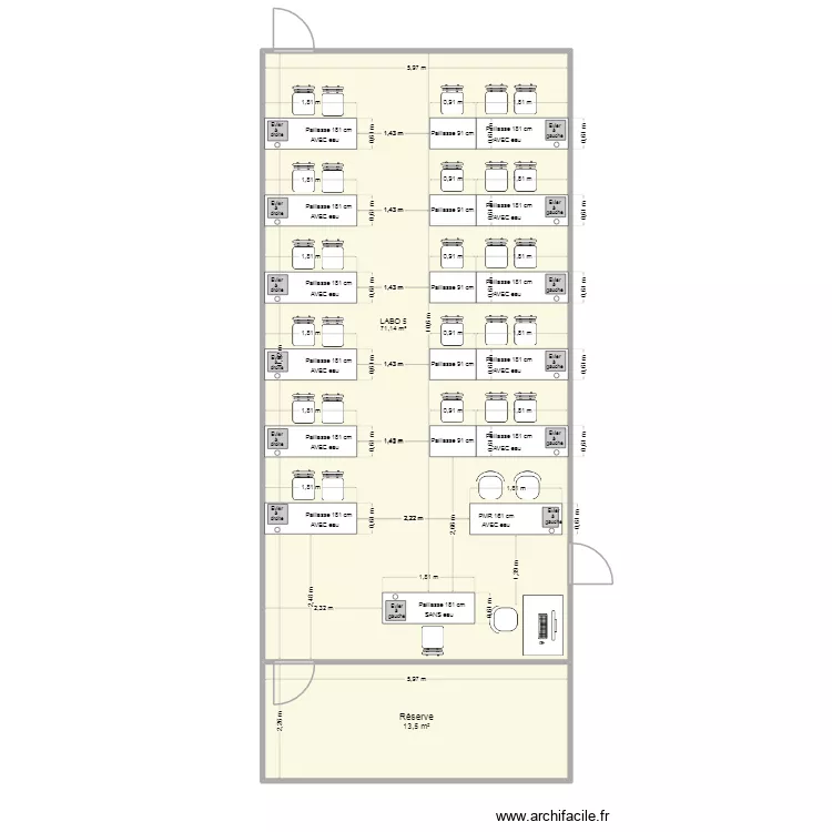 Labo 5. Plan de 2  et 85 m²