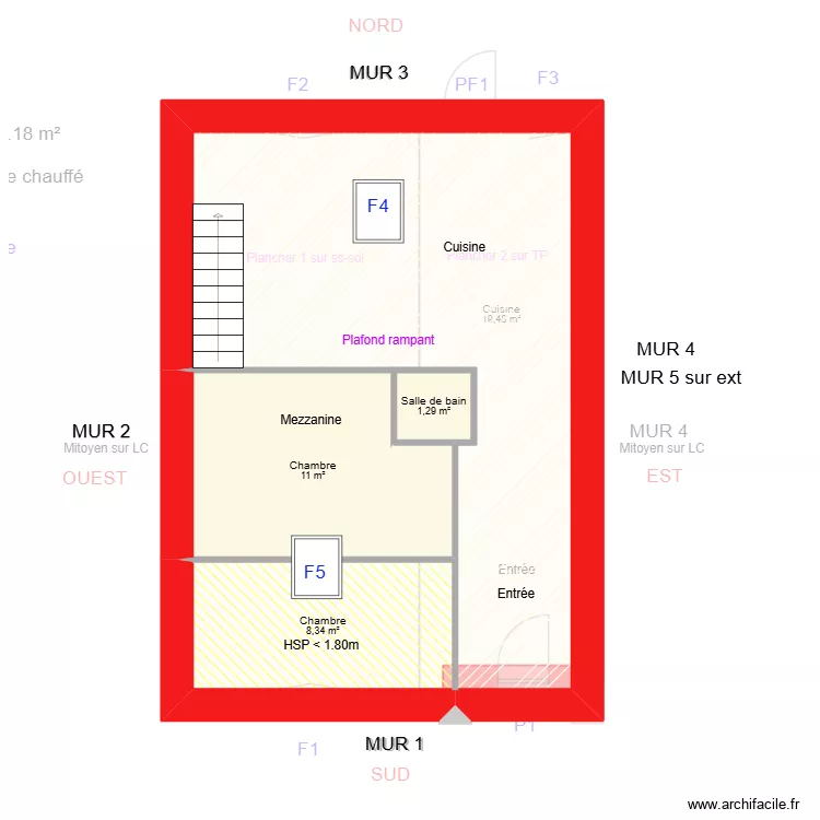 CASTIES_ Existant. Plan de 7 et 104 m² CASTIES_ Existant. Plan de 7 et 104 m²