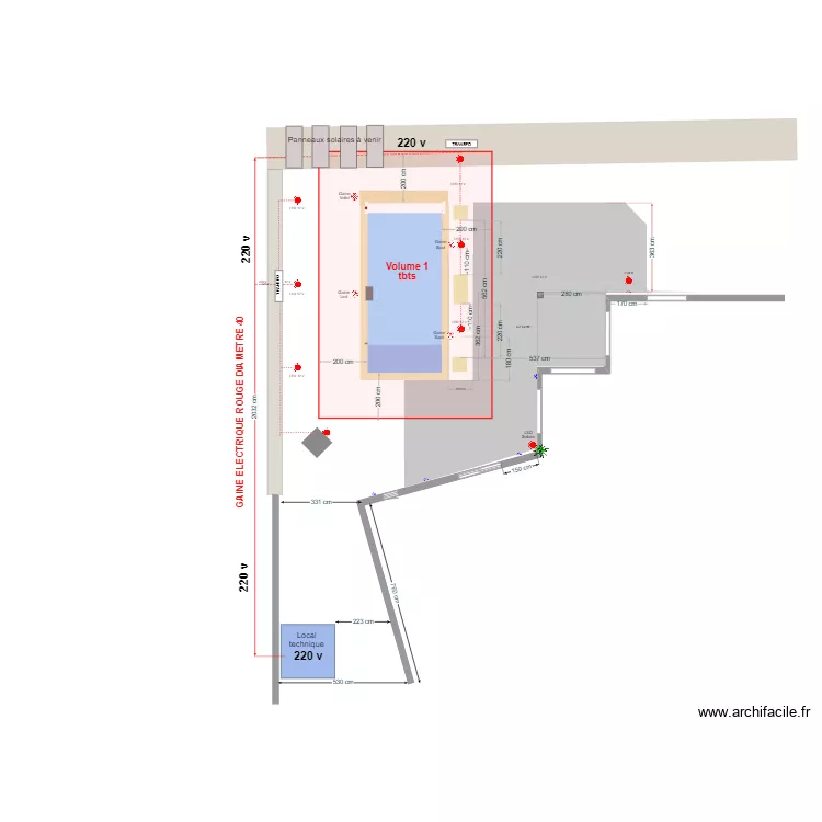 Electricité extérieure. Plan de Electricité extérieure. Plan de