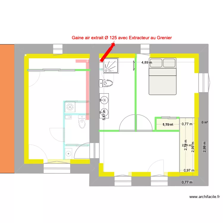 Plan VMC RdCh. Plan de 3 et 3 m² Plan VMC RdCh. Plan de 3 et 3 m²