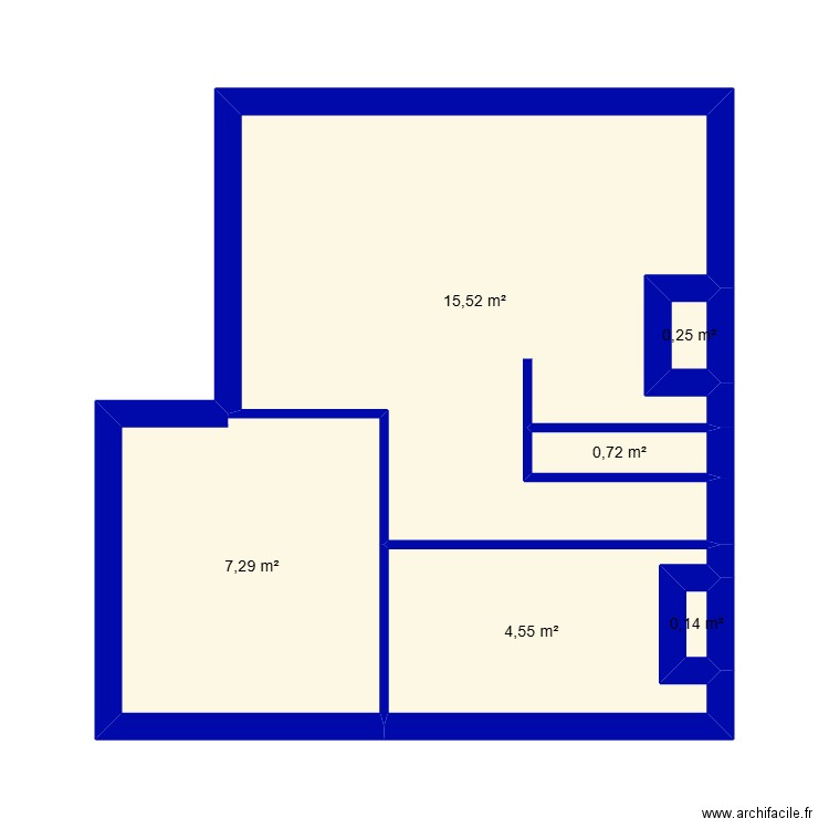 T2 Location. Plan de 6 pièces et 28 m2