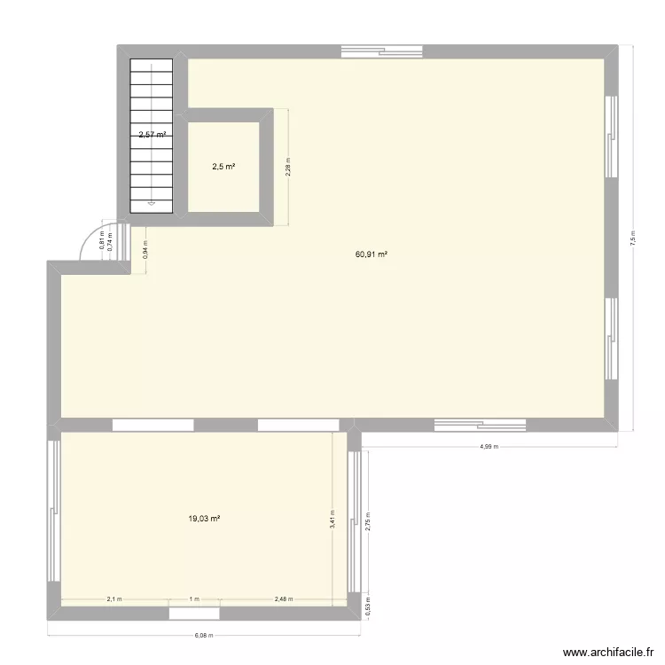 PLAN ACTUEL. Plan de 4  et 85 m²