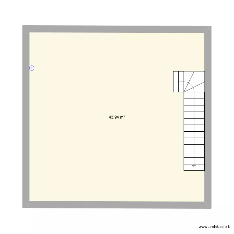 Grand Axhe 2e étage. Plan de 1 Pièce et 44 m² Grand Axhe 2e étage. Plan de 1 Pièce et 44 m²