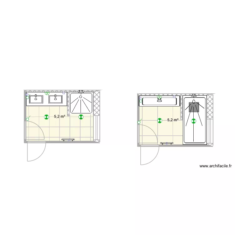 grigniou. Plan de 2  et 10 m²