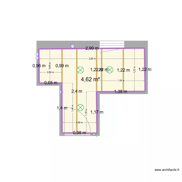 Salle de bain haut 3. Plan de Salle de bain haut 3. Plan de