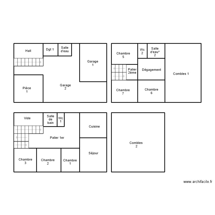 LOCTUDU BURY. Plan de 24 pièces et 100 m2