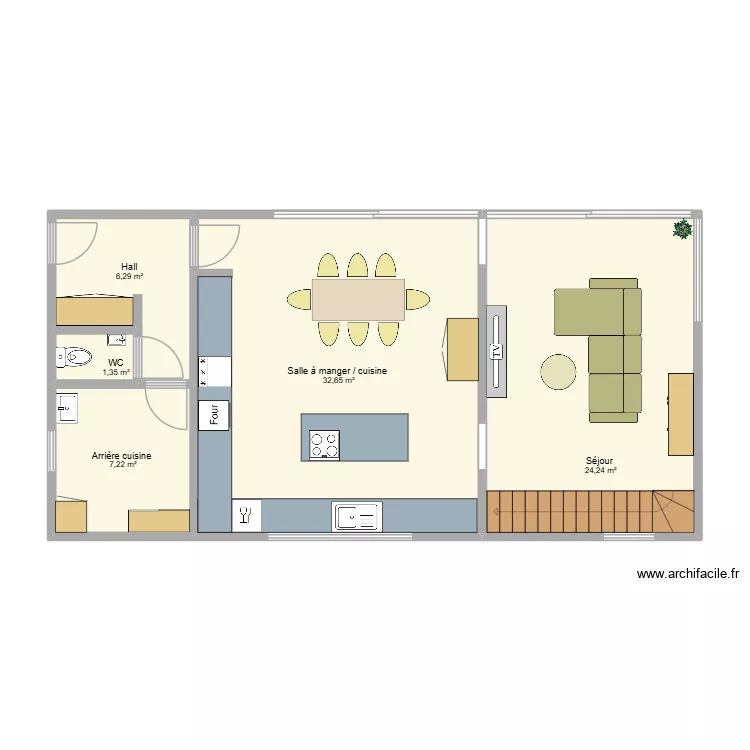 Lot 2 RDC Nandrin. Plan de 5  et 72 m²