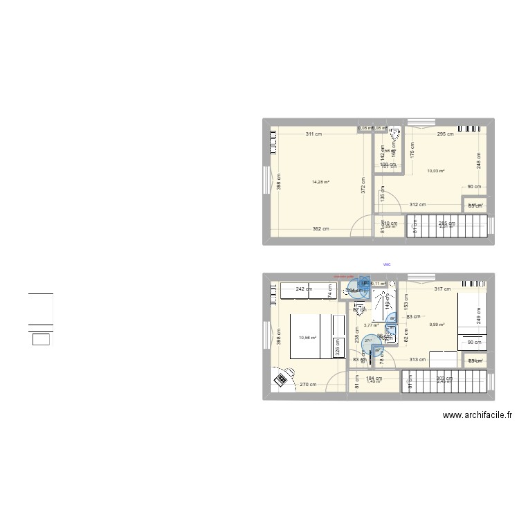 Chanturgue étage_fumisterie . Plan de 17 pièces et 59 m2