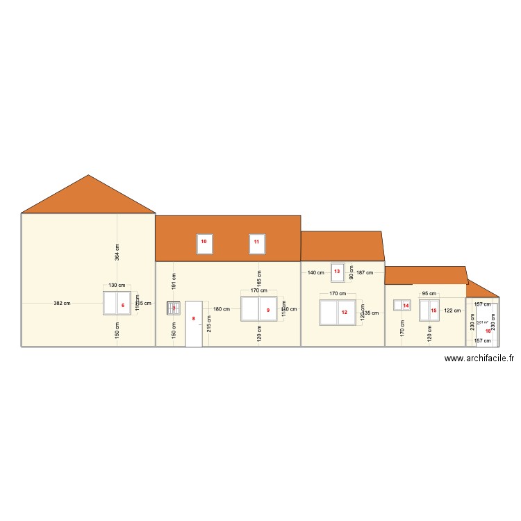 Façade EST Schuman. Plan de 0 pièce et 0 m2