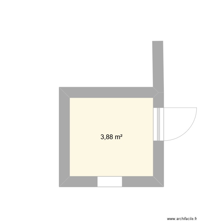chambre. Plan de 1 pièce et 4 m2