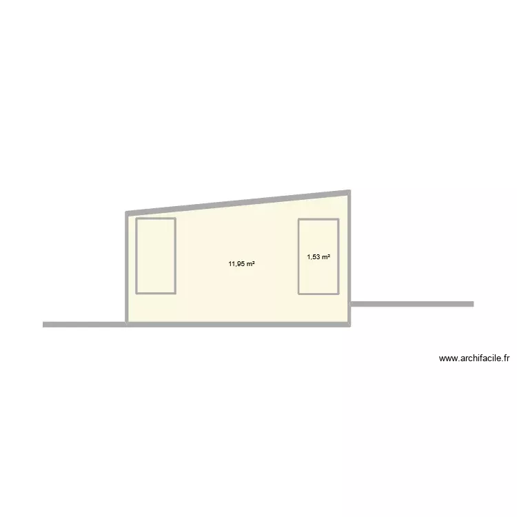 Ouest. Plan de 2 Pièces et 15 m² Ouest. Plan de 2 Pièces et 15 m²