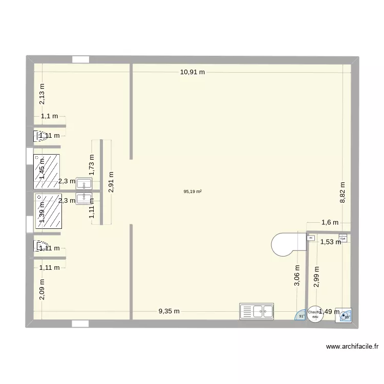 maison 1. Plan de 1 et 95 m² maison 1. Plan de 1 et 95 m²