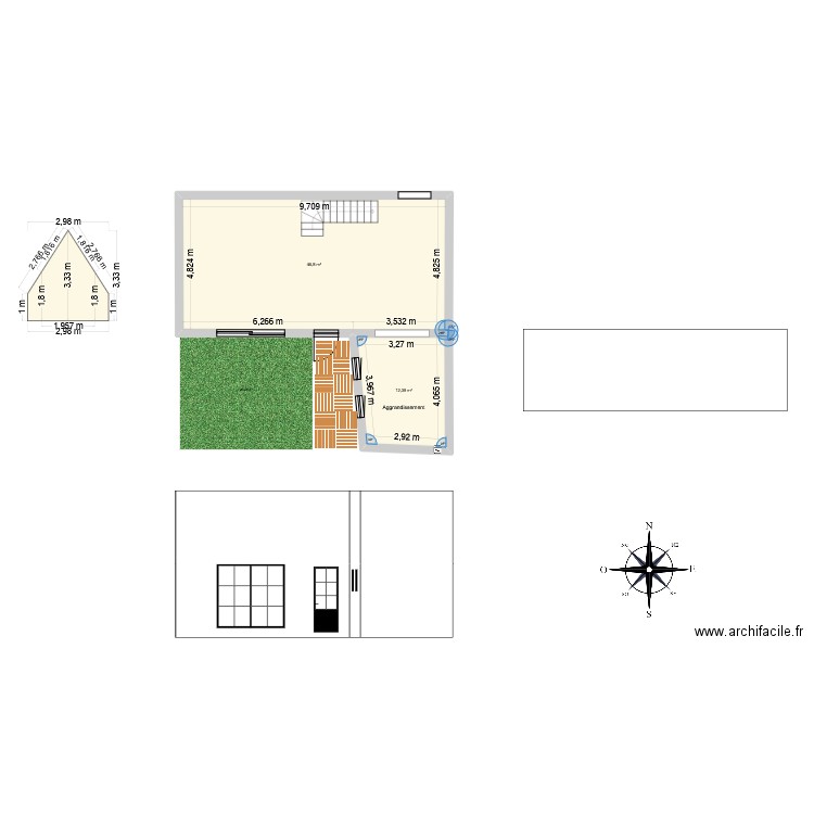 raillencourt. Plan de 3 pièces et 119 m2