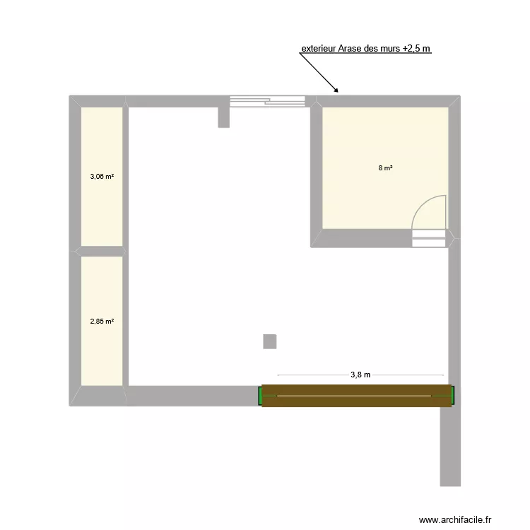 Verri&egrave;re final rez. Plan de 3  et 14 m²