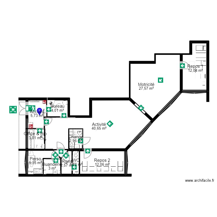 92 Nanterre 118 Salvador Projet rectif jordan_Evac new. Plan de 0 pièce et 0 m2