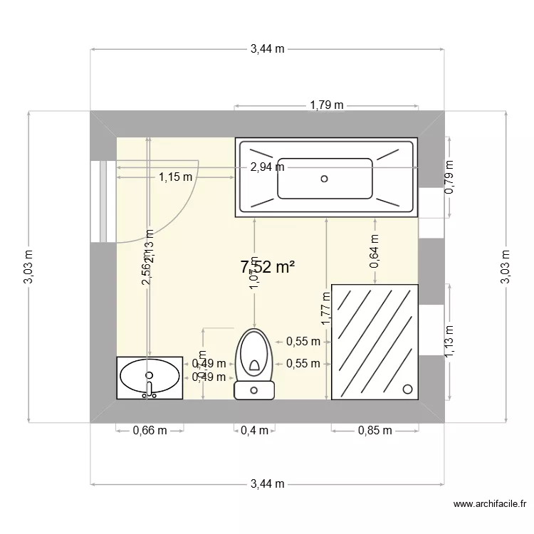 SALLE DE BAIN HO. Plan de 