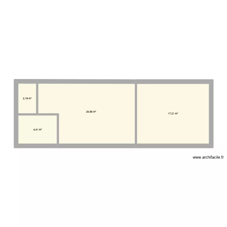 Triplex. Plan de 4  et 44 m²