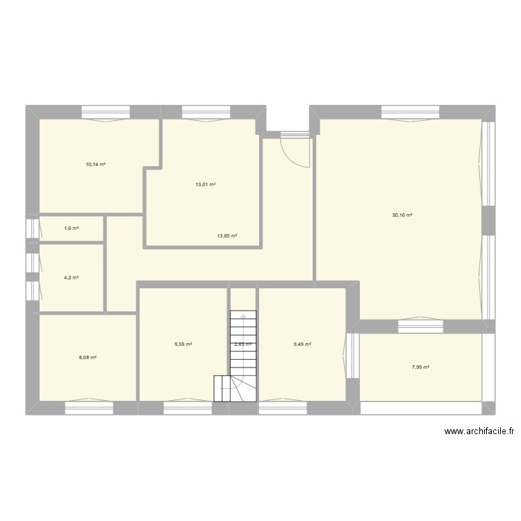 Plan vierge François. Plan de 11 pièces et 111 m2