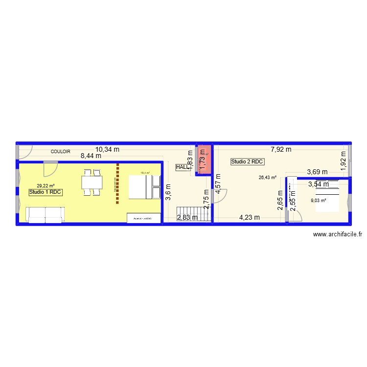 IMMEUBLE PELLART. Plan de 5 pièces et 86 m2
