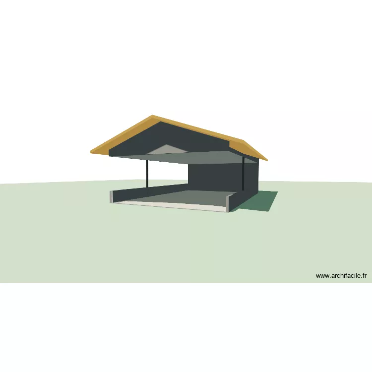 HANGAR BASSIN MINE D'OR. Plan de 2  et 291 m²