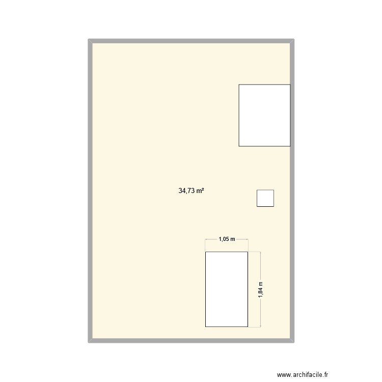 panneaux solaires. Plan de 1 pièce et 35 m2