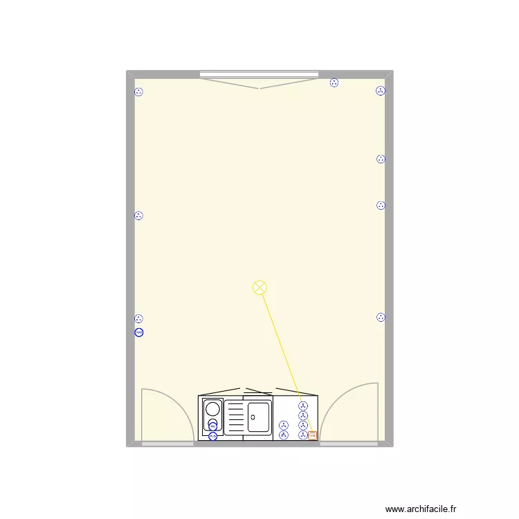 Bagnoles &Eacute;LEC_SALON/CUISINE. Plan de 1  et 16 m²