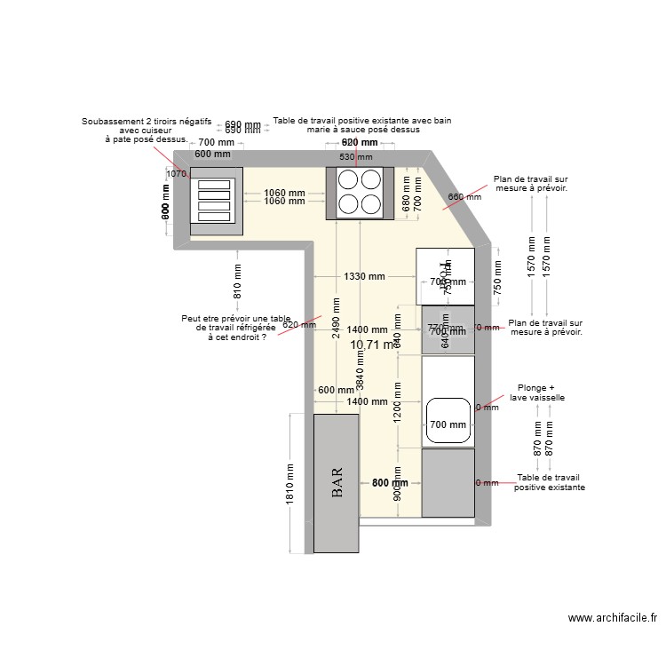 DOUMS. Plan de 1 pièce et 11 m2