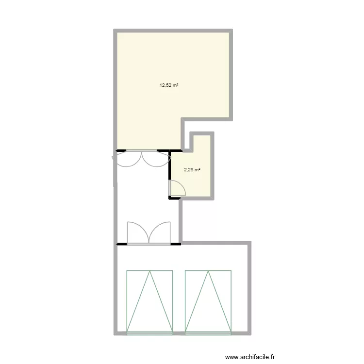magasin qods. Plan de 2 pièces et 15 m²