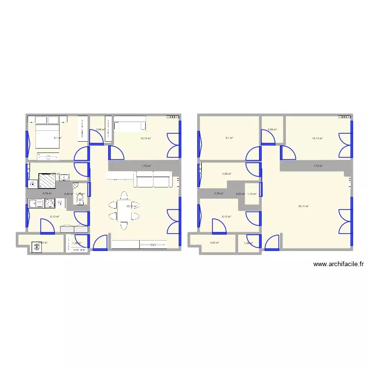 T3_a_renover_2. Plan de 24  et 131 m²