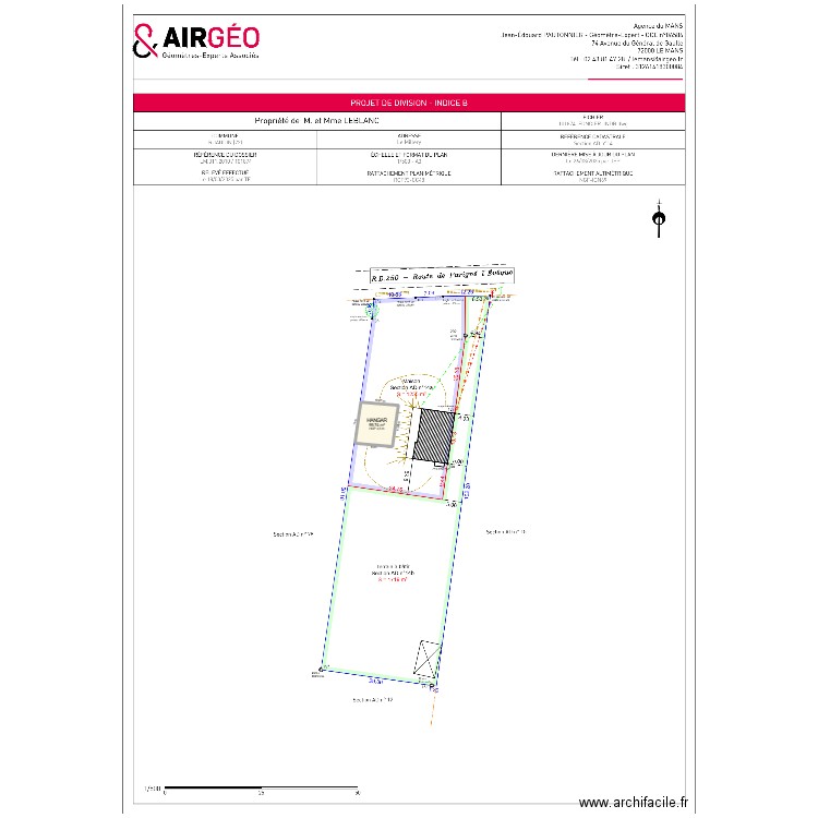 PLAN DE MASSE MODIIFE. Plan de 1 pièce et 100 m2