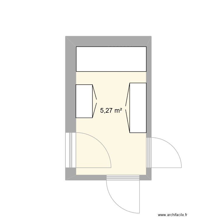 buanderie. Plan de 1 pièce et 5 m2