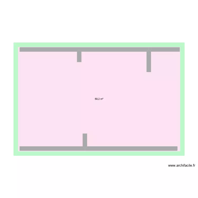 Plan de masse &uml;Petit Bateau. Plan de 1  et 69 m²
