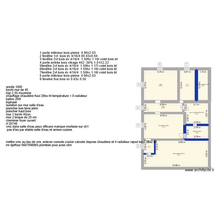 sornin. Plan de 9 pièces et 162 m2