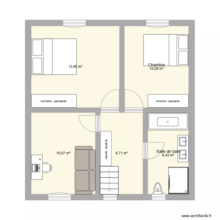 Etage. Plan de 5 et 47 m² Etage. Plan de 5 et 47 m²