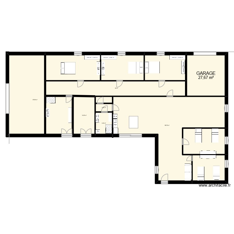 dede. Plan de 12 pièces et 346 m2