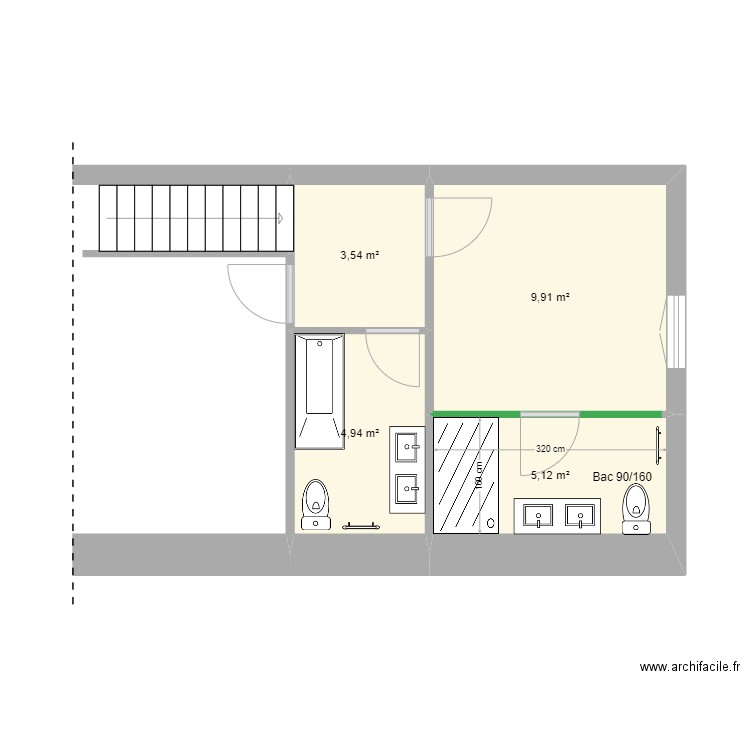 CAPELLES 1. Plan de 4 pièces et 24 m2