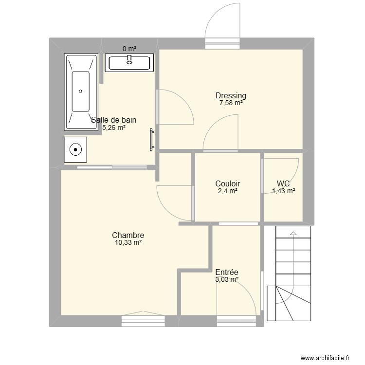 pointet. Plan de 8 pièces et 30 m2