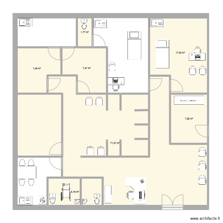 drapeau. Plan de 7 pièces et 119 m2