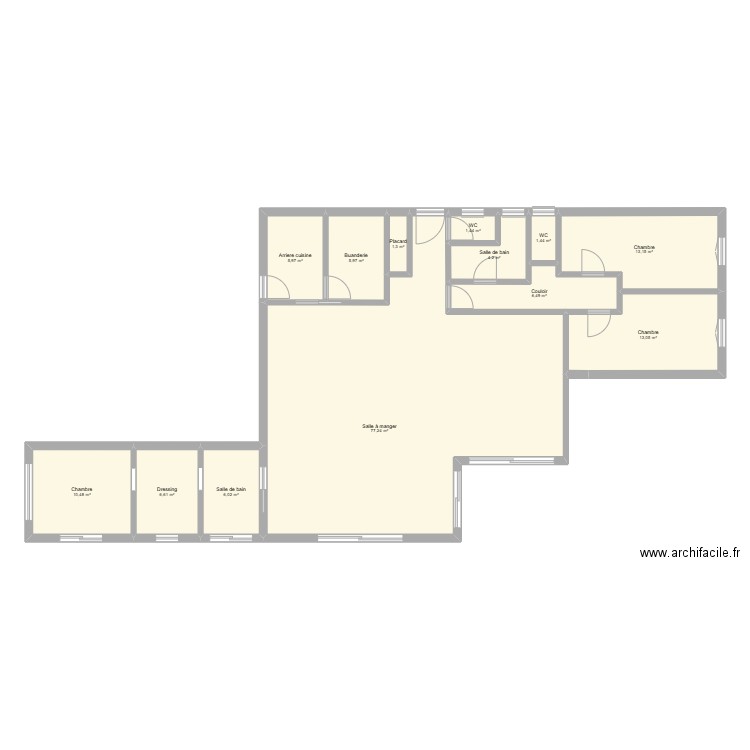 plan 4. Plan de 13 pièces et 153 m2