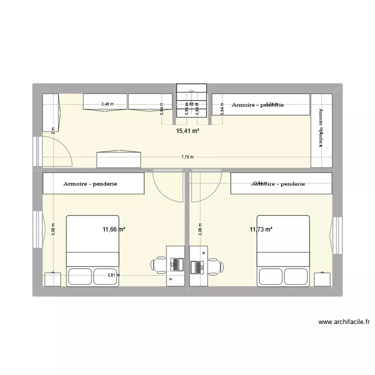Extension_2. Plan de 3  et 39 m²