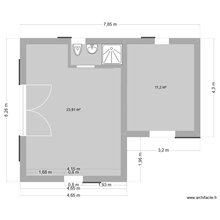 Projet Atelier 2. Plan de 2 et 35 m² Projet Atelier 2. Plan de 2 et 35 m²