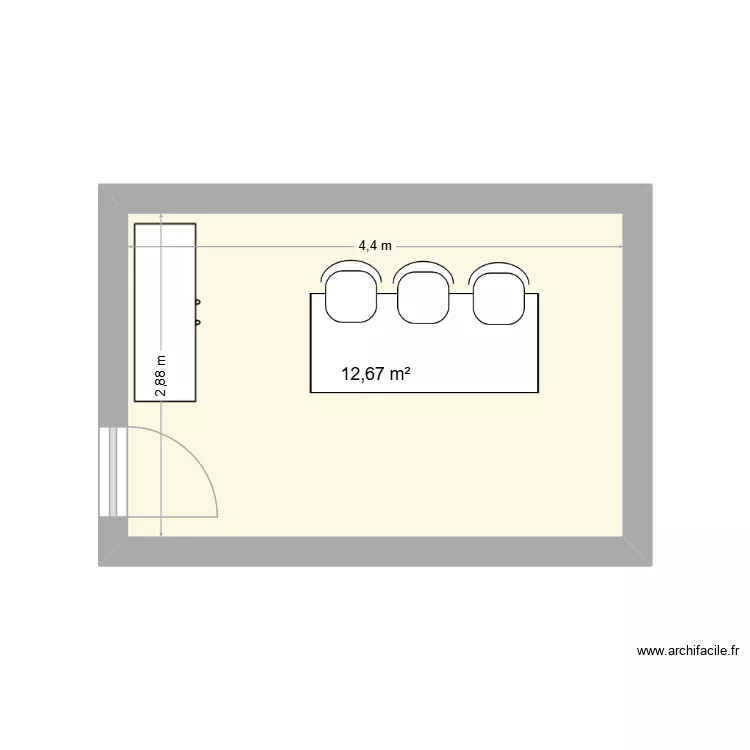 Petite salle conférence. Plan de 1 et 13 m² Petite salle conférence. Plan de 1 et 13 m²